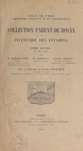 Collection Parent de Rosan : inventaire des estampes (2). N° 86 à 169