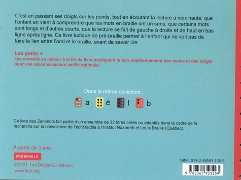 Le livre des Zanimots  C, le livre de la Coccinelle - Braille