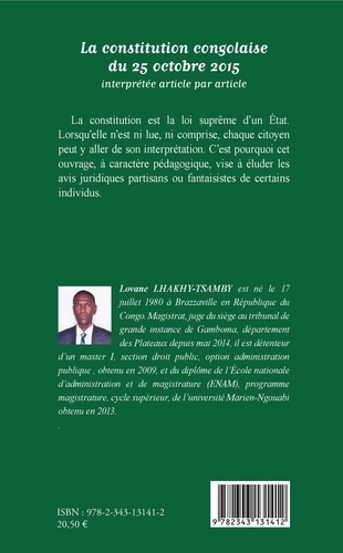 La constitution congolaise du 25 octobre 2015 interprétée article par article