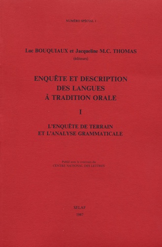 Luc Bouquiaux - Enquête et description des langues de tradition orale.