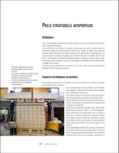 La construction en paille. Principes fondamentaux, Techniques de mise en oeuvre, Exemples de réalisations