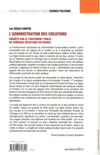 L'administration des vocations. Enquête sur le traitement du chômage artistique en France