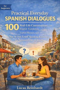 Practical Everyday Spanish Dialogues: 100 Real-Life Conversations with English Translation, Useful Phrases, and “Say It Out Loud” Speaking Exercises for Beginners (A1–A2 Level)