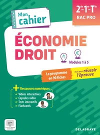 Economie-Droit 2de, 1re, Tle Bac Pro Mon cahier