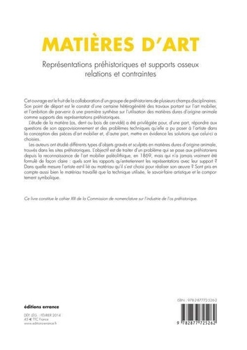 Matières d'art. Représentations préhistoriques et supports osseux, relations et contraintes  avec 1 Cédérom