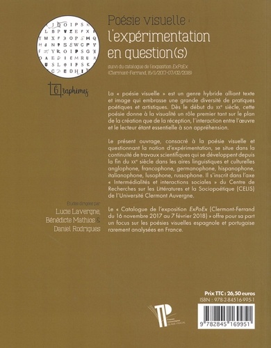 Poésie visuelle : l'expérimentation en question(s). Suivi du catalogue de l'exposition ExPoEx (Clermont-Ferrand, 16/11/2017-07/02/2018)