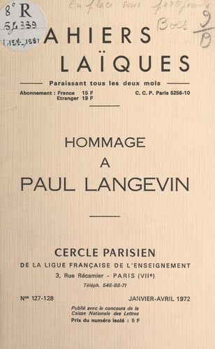 Hommage à Paul Langevin
