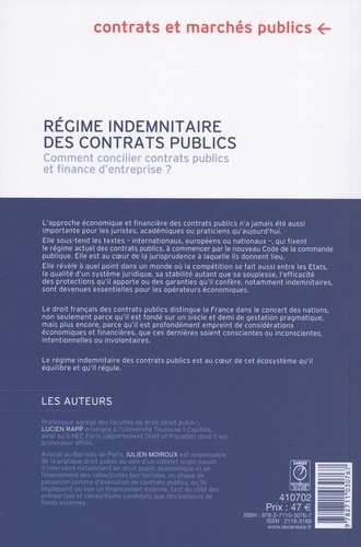 Régime indemnitaire des contrats publics. Comment concilier contrats publics et finance d'entreprise ? 2e édition