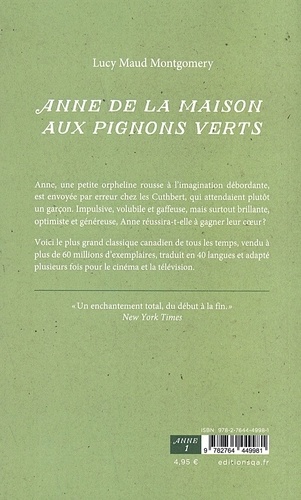 Anne Tome 1 Anne De La Maison Aux Pignons Verts De Lucy Maud 