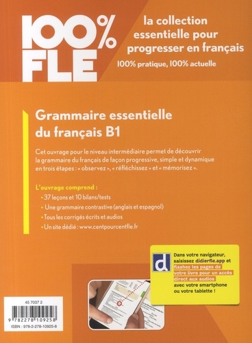 Grammaire essentielle du français B1. 37 leçons, 10 bilans