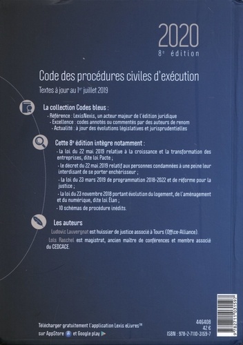 Code des procédures civiles d'exécution  Edition 2020