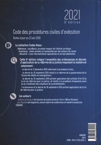 Code des procédures civiles d'exécution  Edition 2021