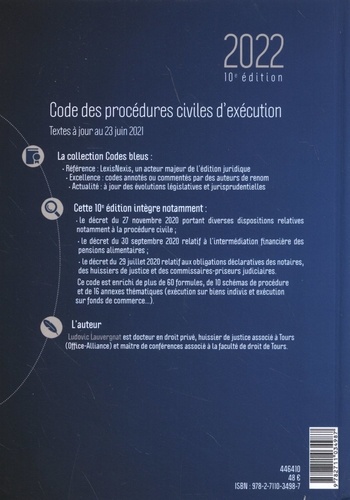 Code des procédures civiles d'exécution  Edition 2022