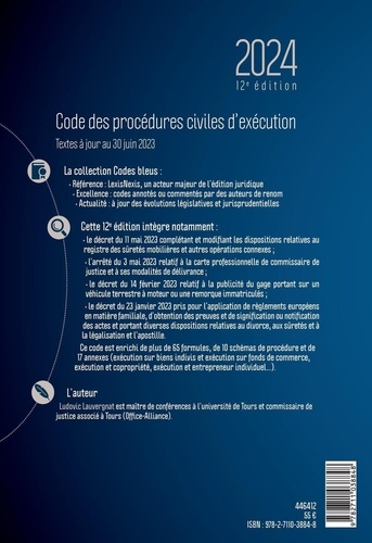 Code des procédures civiles d'exécution  Edition 2024