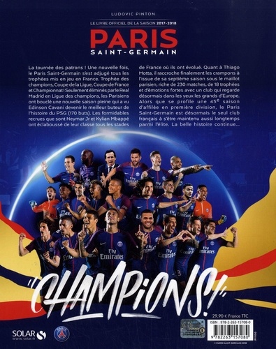 Le livre officiel de la saison 2017-2018 Paris Saint-Germain  avec 1 DVD