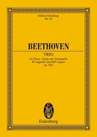 Ludwig van Beethoven - Eulenburg Miniature Scores  : Trio avec piano No. 6 Mi bémol majeur - op. 70/2. piano trio. Partition d'étude..