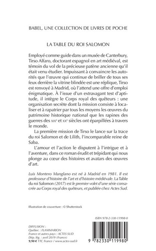 Corps royal des quêteurs Tome 1. La table du roi... de Luis Montero  Manglano - Poche - Livre - Decitre
