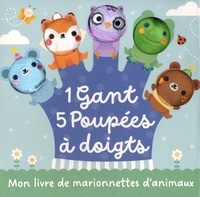 Luli Bunny - Mon livre de marionnettes d'animaux - 1 Gant 5 Poupées à doigts.