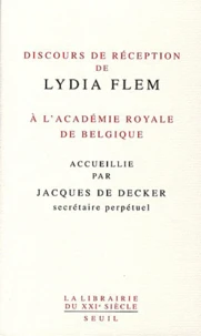 Discours de réception de Lydia Flem