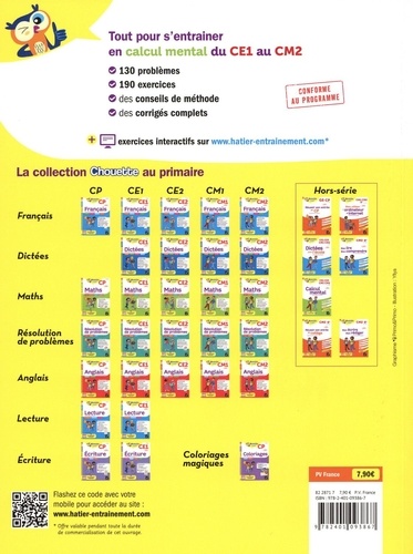 Calcul mental CE1, CE2, CM1, CM2