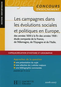 Les campagnes dans les évolutions sociales et politiques en Europe des années 1830 à la fin des années 1920 : étude comparée de la France, de l'Allemagne , de l'Espagne et de l'Italie