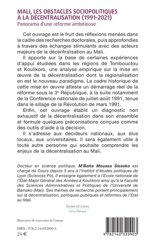 Mali, les obstacles sociopolitiques à la décentralisation (1991-2021). Panorama d'une réforme ambitieuse