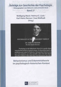 Behaviorismus und Erkenntnistheorie im psychologisch-historischen Kontext