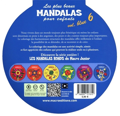 Les plus beaux Mandalas pour les enfants. Volume 6, Bleu
