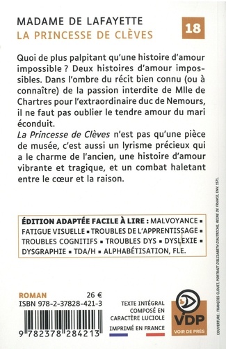 La Princesse de Clèves Edition en gros caractères