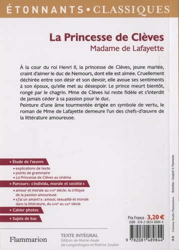 La Princesse de Clèves. Programme nouveau BAC 2022 1re - Parcours "Individu, morale et société"