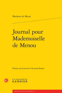 Journal pour Mademoiselle de Menou