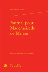 Journal pour Mademoiselle de Menou
