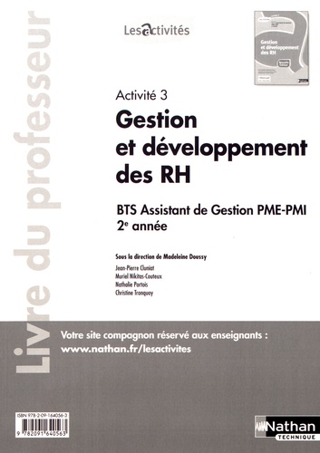 Madeleine Doussy - Activité 3 Gestion et développement des ressources humaines BTS assistant de gestion PME-PMI 2e année - Livre du professeur.