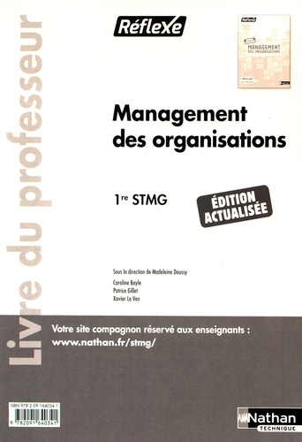 Madeleine Doussy - Management des organisations 1re STMG - Livre du professeur.