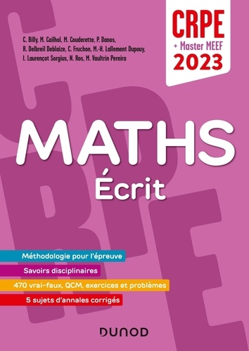 Mathématiques Ecrit. CRPE + Master MEEF  Edition 2023