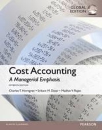 Madhav Rajan et Srikant M. Datar - Cost Accounting, Global Edition.