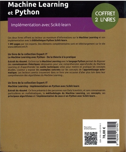 Machine Learning et Python. Coffret en 2 volumes