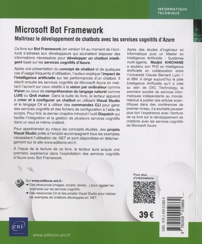 Microsoft Bot Framework. Maîtrisez le développement de chatbots avec les services cognitifs d'Azure