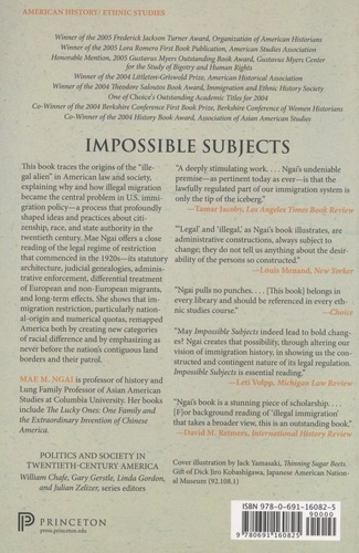 Impossible Subjects. Illegal Aliens and the Making of Modern America