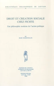 Droit et création sociale chez Fichte