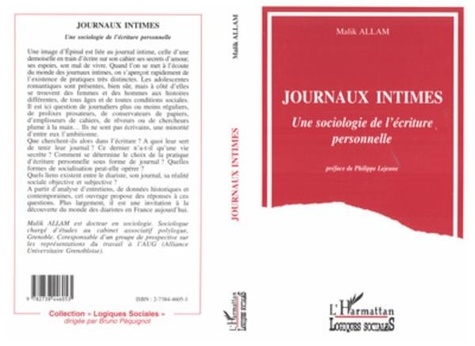 Malik Allam - Journaux intimes - Une sociologie de l'écriture personnelle.