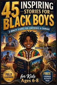 45 Inspiring Stories for Black Boys: 3-Minute Bedtime Stories to Build Confidence, Courage, and Growth Mindset: Fully Illustrated with Reflection Questions for Kids Ages 6–8