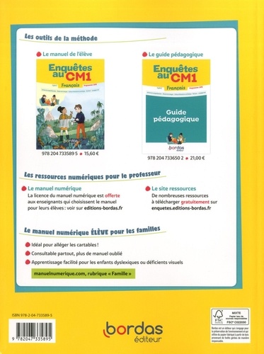 Français Enquêtes au CM1  Edition 2019