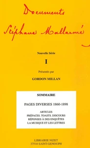 Documents Stéphane Mallarmé Tome 1, Nouvelle série