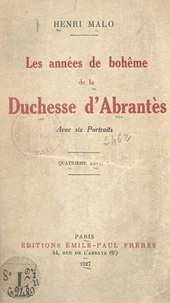 Les années de bohême de la Duchesse d'Abrantès