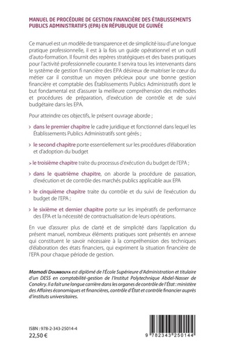 Manuel de procédure de gestion financière des établissements publics administratifs (EPA) en république de Guinée