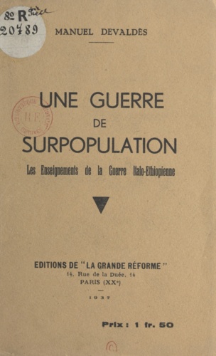 Une guerre de surpopulation. Les enseignements de la guerre italo-éthiopienne