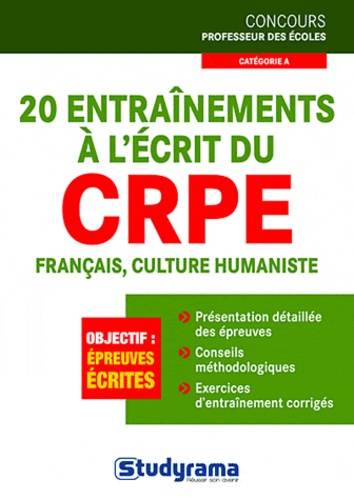 Manuelle Duszynski - 20 entraînements à l'écrit au CRPE français, culture humaniste.