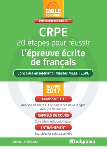 Manuelle Taoussi - CRPE 20 étapes pour réussir l'épreuve écrite de français.