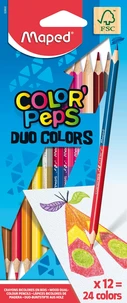 12 crayons couleur bicolores colorpeps